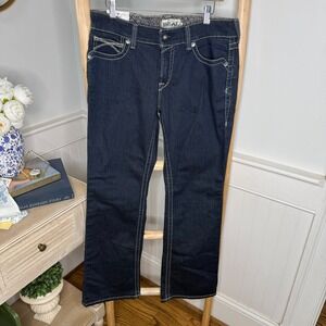 Ariat REAL Riding Jeans Womens 31R Dark Wash Mid Rise Straight Leg NWT